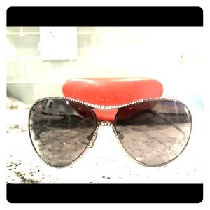 Valentino rhinestone framed sunglasses